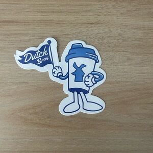 Dutch Bros Blue and White Character Sticker